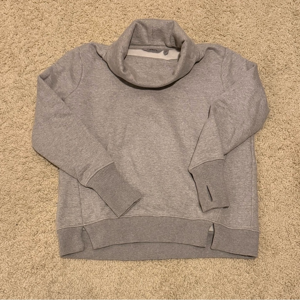 Athleta Gray Cowl Neck Sweatshirt